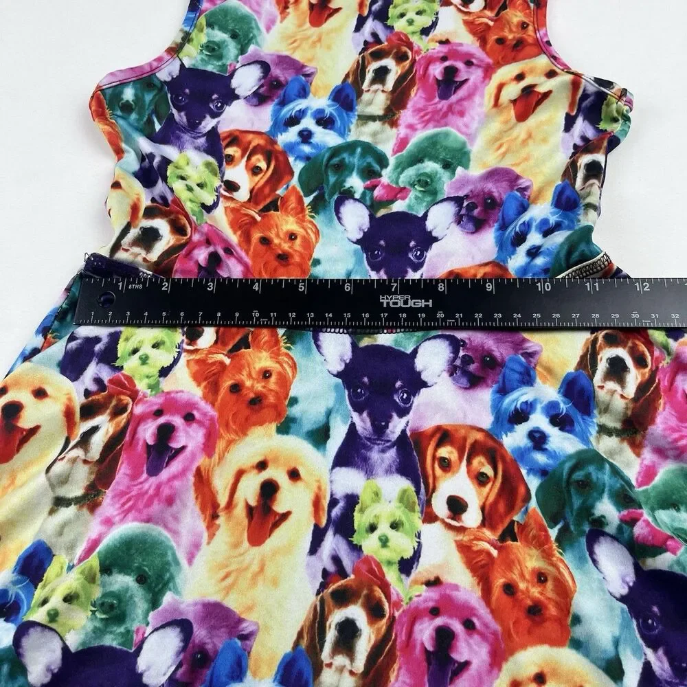 Girls Rainbow Dog Sleeveless Skater Dress JXstar Size 6-7 Years 130 Colorful Pup